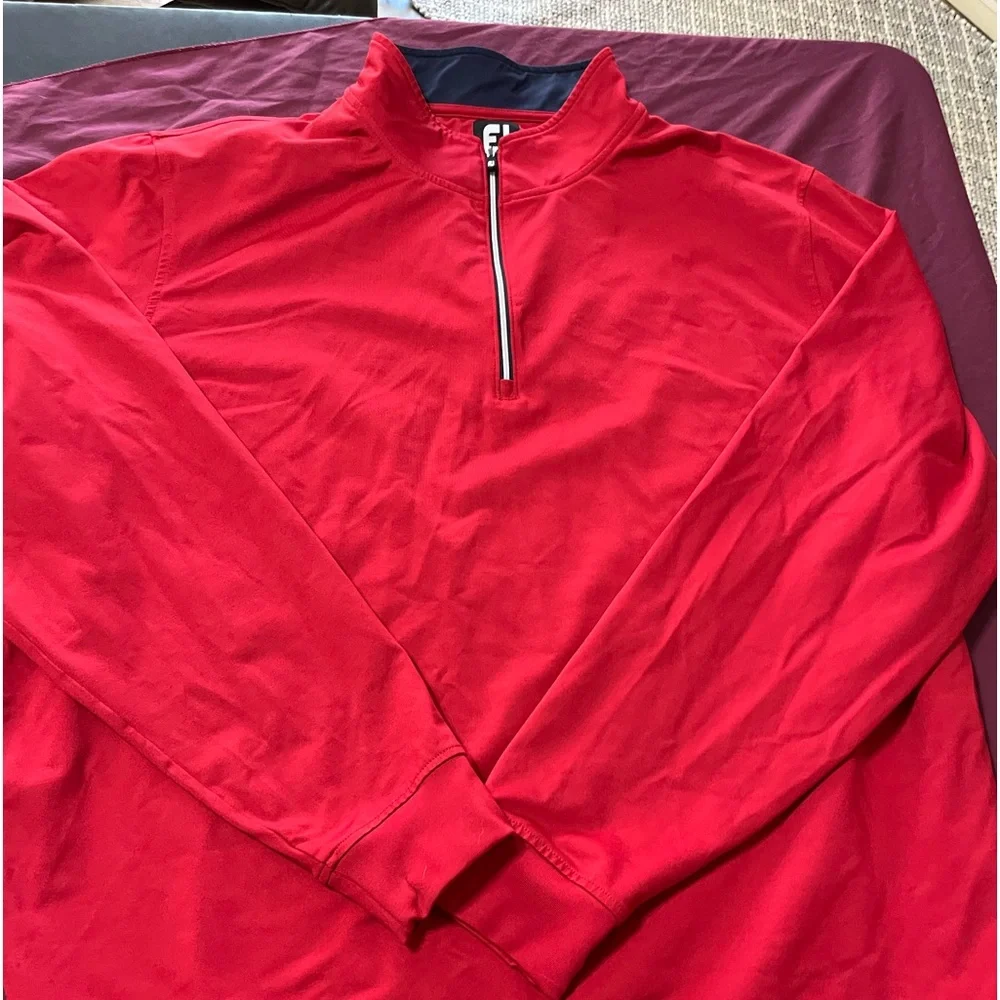 Footjoy XL 1/4 Zip Pullover Red - Picture 1 of 5